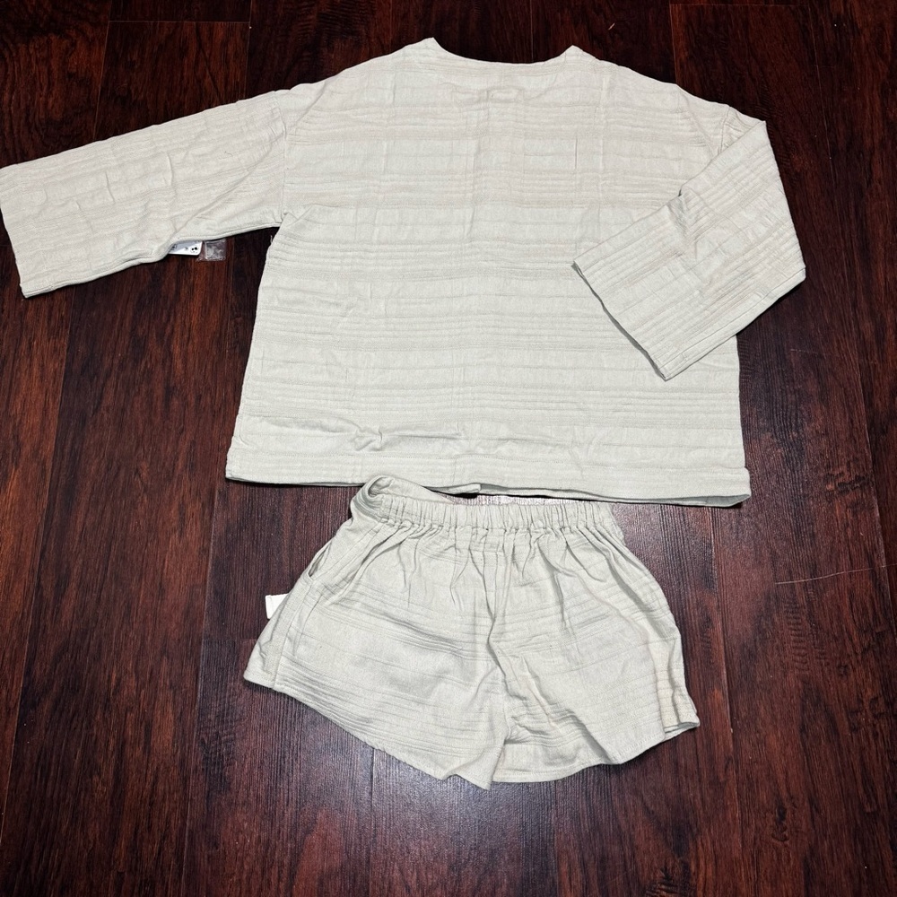 FREE PEOPLE Pippa Short Set 100% cotton Boxy Top & Shorts wrap closure Large Nwt - Picture 6 of 16